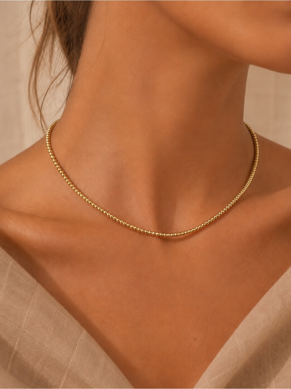 Gold Faceted Custom Beaded Necklace